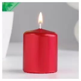Свеча - цилиндр, 5х6 см, рубиновый блеск