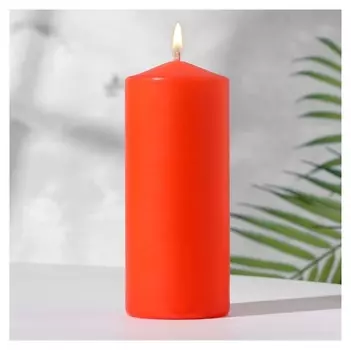 Свеча-цилиндр, 6х14 см, 350 г, 19 ч, красный