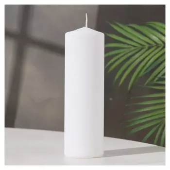 Свеча-цилиндр, 6х19 см, 425 г, 25 ч, белая