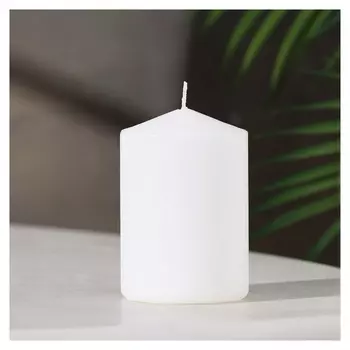 Свеча-цилиндр, 6х8,5 см, 180 г, 12 ч, белая