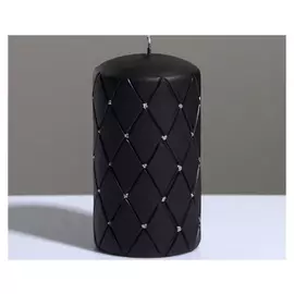 Свеча - цилиндр "Алмаз", 7×13 см, чёрный
