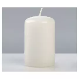 Свеча - цилиндр лакированная, 5×8 см, белая