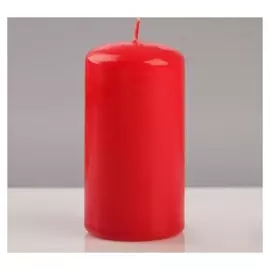 Свеча - цилиндр лакированная, 6×11,5 см, красная