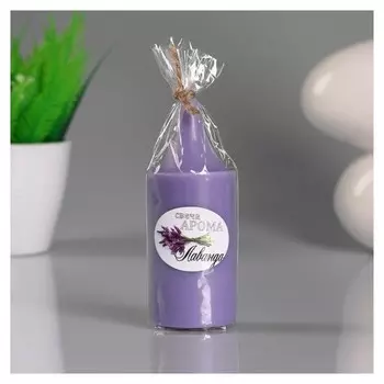 Свеча- цилиндр "Лаванда" ароматическая, 4×10 см