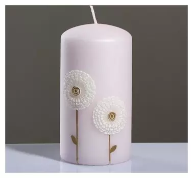 Свеча - цилиндр "Одуванчики", 7×13 см