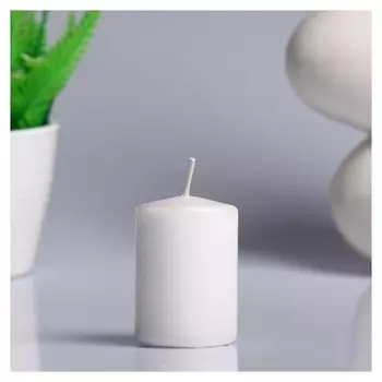 Свеча - цилиндр парафиновая Белый перламутр 4×6 см