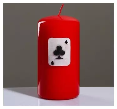 Свеча - цилиндр "Покер", 6×11,5 см
