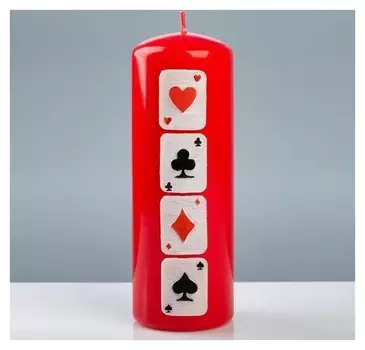 Свеча - цилиндр "Покер", 7×20 см