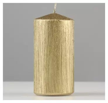 Свеча - цилиндр "Винтаж", 5х10 см, золотая