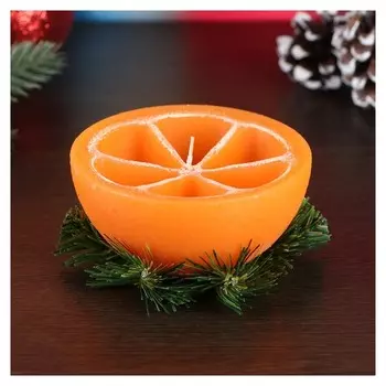 Свеча декоративная "Новогодний апельсин половинка"