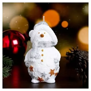 Свеча декоративная Снеговичок 6×5,5×11 см