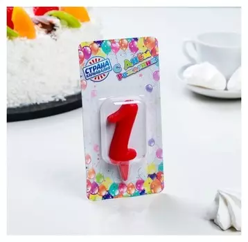 Свеча для торта Цифра 1 Овал