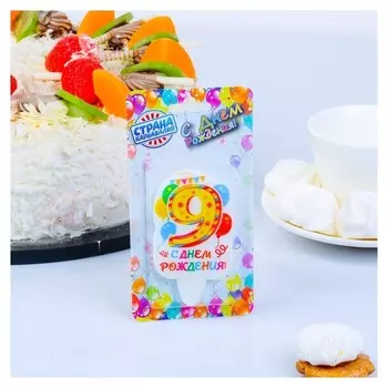 Свеча для торта цифра 9 Праздник