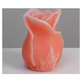 Свеча фигурная ароматическая "Роза", 8х12,5 см, лососевый