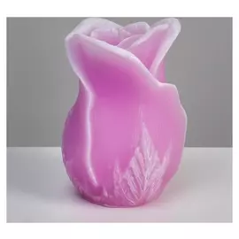 Свеча фигурная ароматическая "Роза", 8х12,5 см, розовый