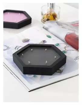 Свеча фигурная ароматическая в бетоне "Шестигранник", 14,5х2 см, черный, печенье и кожа