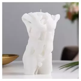Свеча фигурная "Ажурный мужской торс", 17х7 см, белая