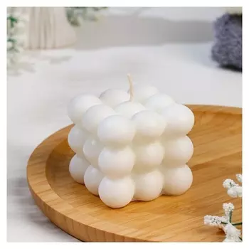 Свеча фигурная "Бабл куб", 5х5 см, белая