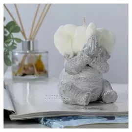 Свеча фигурная на бетоне "Слон", 8х11,5 см, бежевый