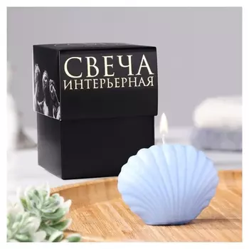 Свеча фигурная в подарочной коробке "Ракушка", 3,2х4,5 см, голубая
