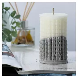 Свеча интерьерная на бетоне "Жемчужная", 7х11 см