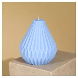 Свеча интерьерная "Оригами", голубая, 6,5 х 8 см