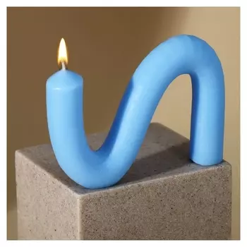 Свеча интерьерная «Волна», голубая