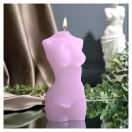 Свеча интерьерная «Женская фигура», розовая 15 х 7 см