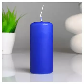 Свеча классическая 4х9 см голубая
