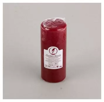 Свеча классическая 7х17 см Бордовая