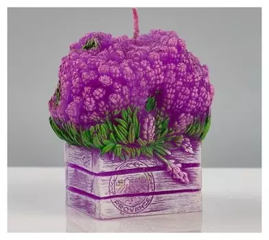 Свеча "Корзинка лаванды" 7×10×11 см