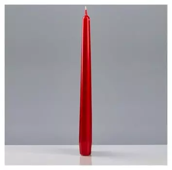 Свеча "Лакированная античная №40", 2,2×23 см, красная металлик матовый