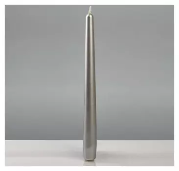 Свеча "Лакированная античная №40", 2,2×23 см, серебряная металлик