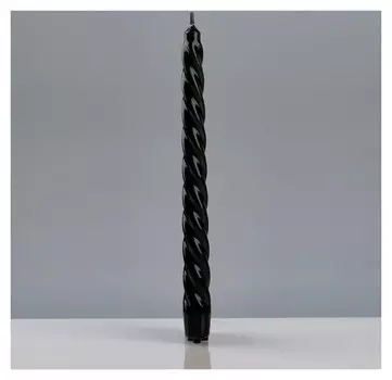 Свеча "Лакированная витая №40", 2,2×23 см, чёрная