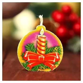 Свеча-медальон Новогодняя свеча 4х4см