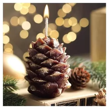 Свеча новогодняя фигурная "Шишка", 7,5х5 см