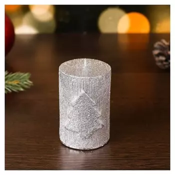 Свеча новогодняя "Ёлка" 6х8,5, серебряная