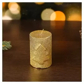 Свеча новогодняя "Ёлка" 6х8,5, золотая