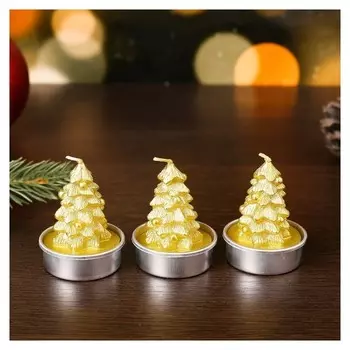 Свеча новогодняя Ёлка золотая 4×6 см