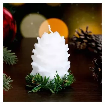 Свеча новогодняя Снежная шишка