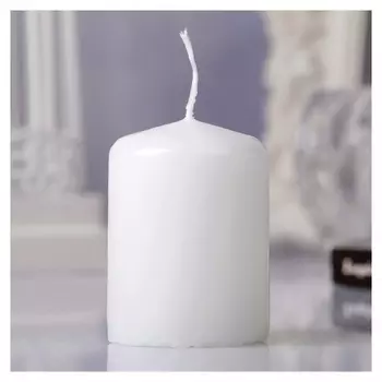 Свеча пеньковая, цвет белый, 4х5 см