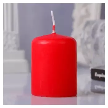 Свеча пеньковая, цвет красный, 4х5 см