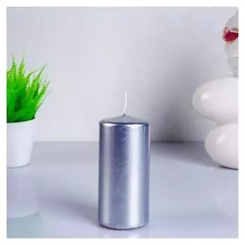 Свеча пенек Серебристый 60x125 см