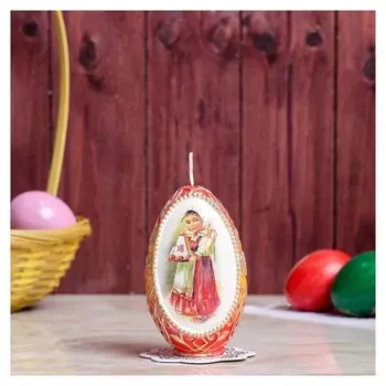 Свеча яйцо пасхальное "Девочка с куличем"