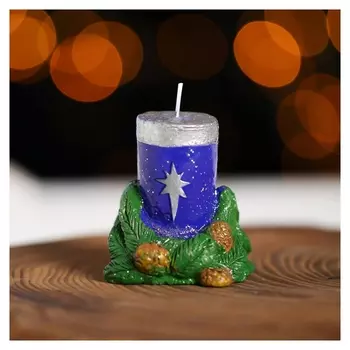 Свеча рождественская «Сeребряное рождество»