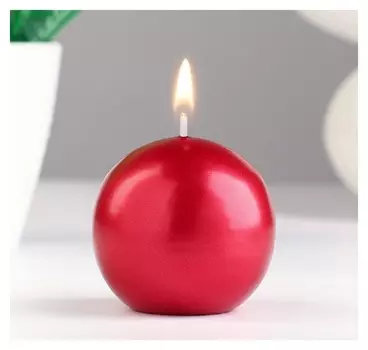 Свеча-шар, 5,5 см, рубиновый блеск