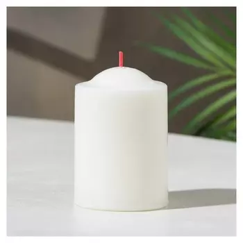 Свеча- столбик, 8х5,6 см, белая