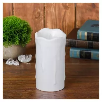 Свеча столбик светодиодная Изобилие горит жёлтым