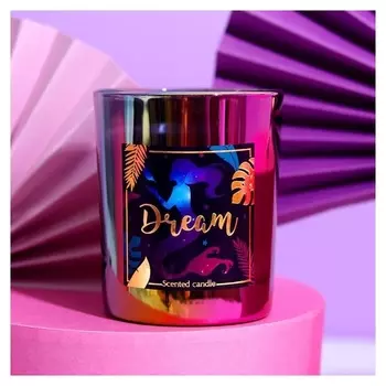 Свеча в голографическом стакане Dream, 8,5 х 8 х 8 см