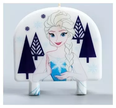 Свеча в торт Эльза Холодное сердце и снежинка 8×8 см